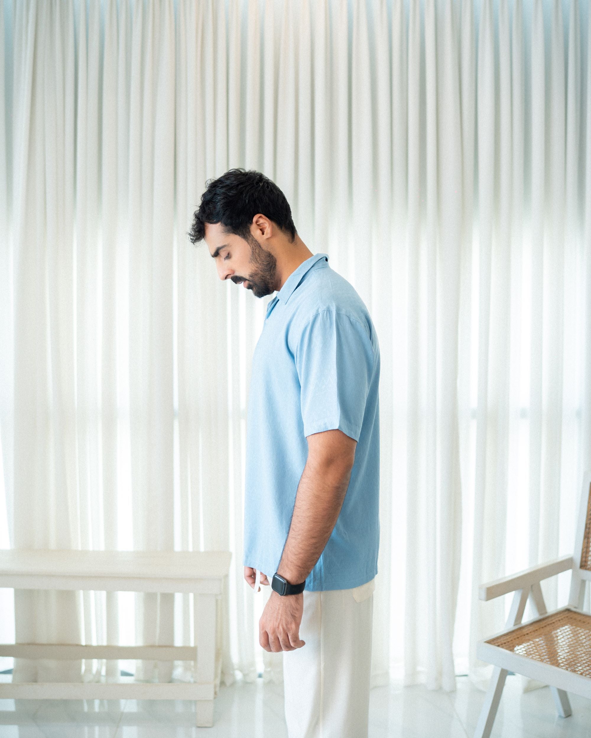 Sky Blue Cuban Collar