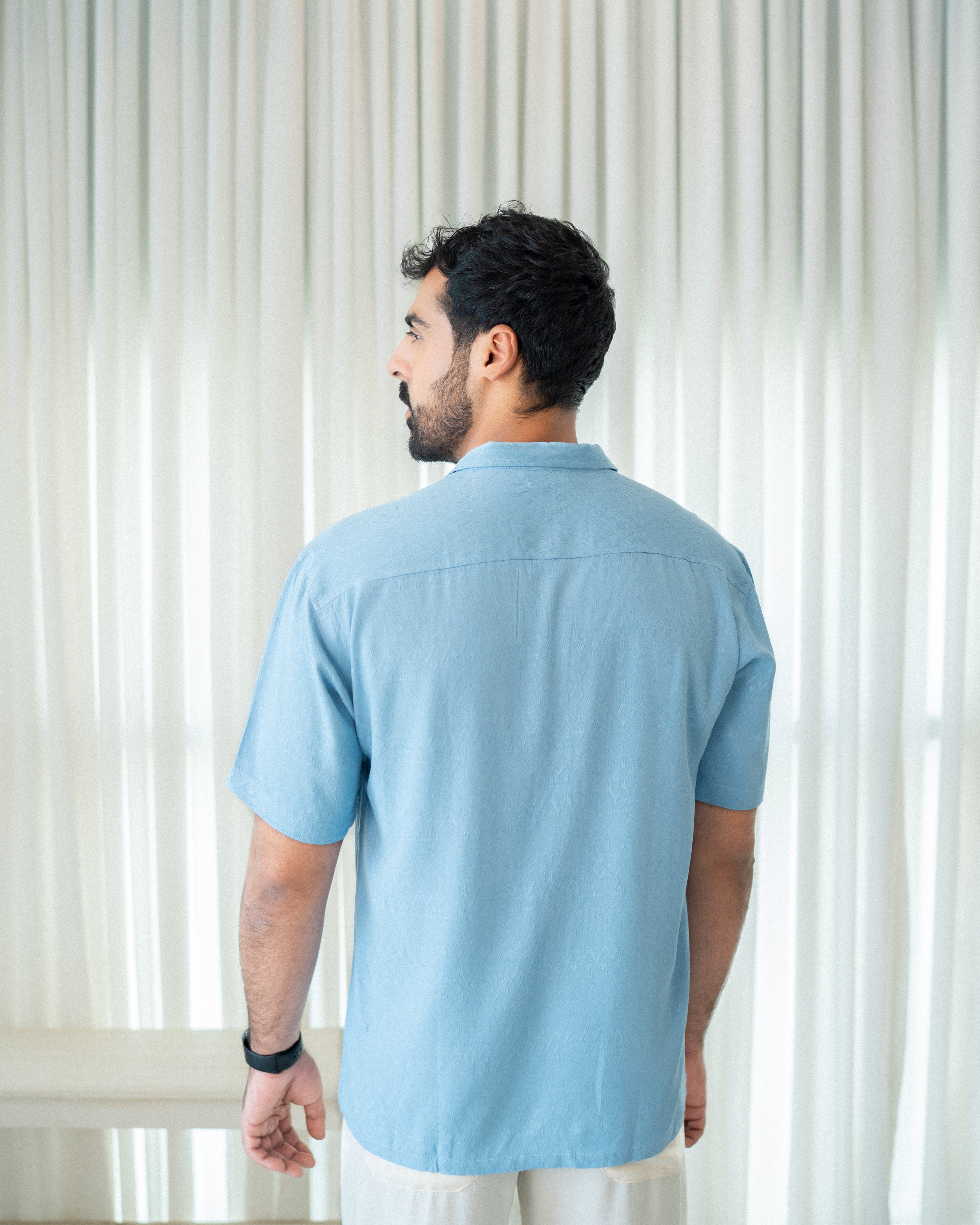 Sky Blue Cuban Collar