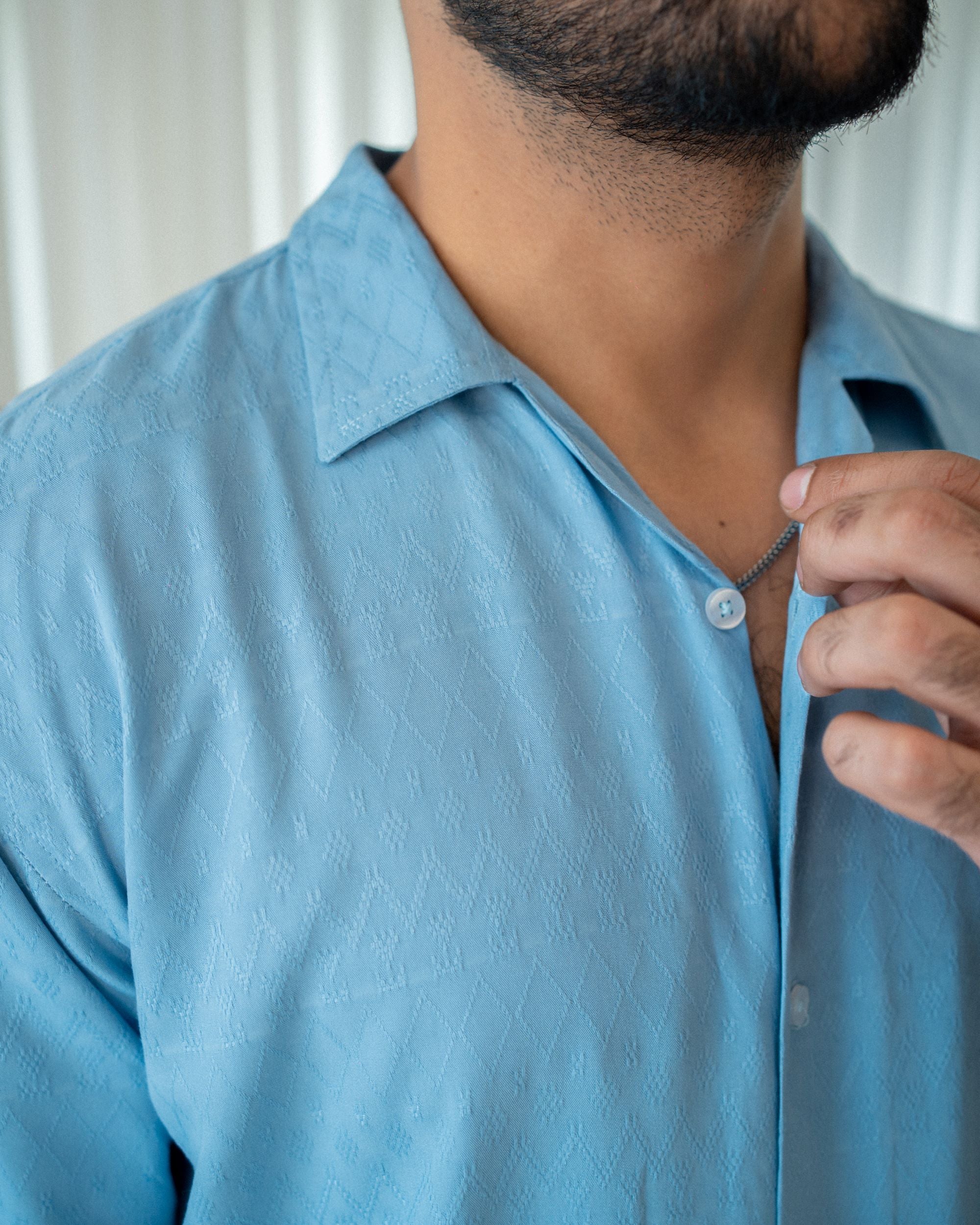 Sky Blue Cuban Collar