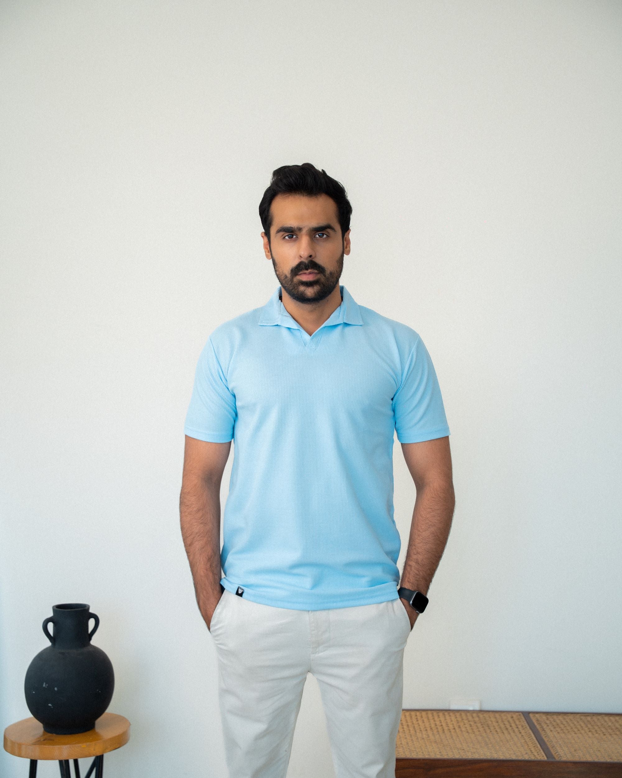 The Sky Blue Slim Fit Polo