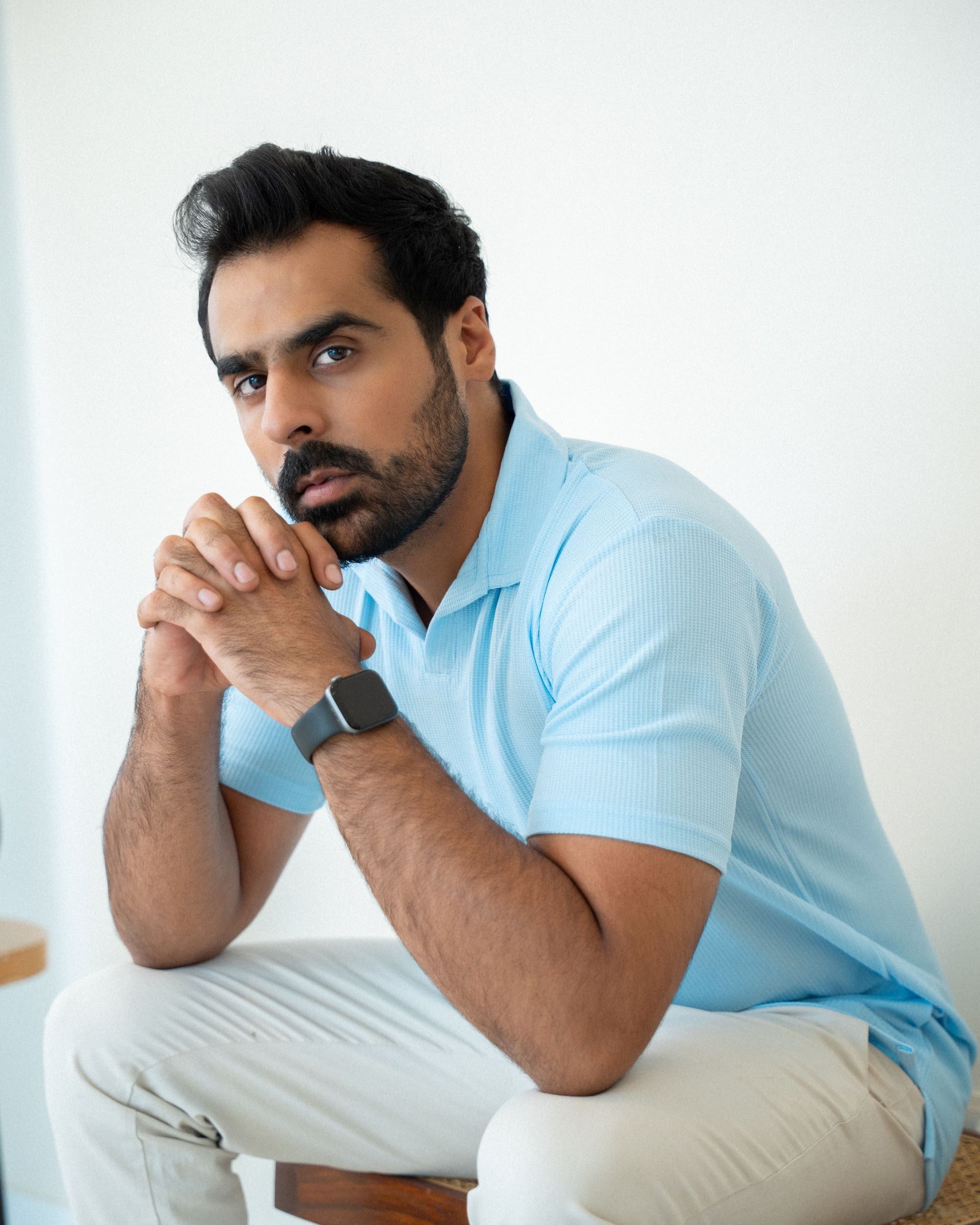 The Sky Blue Slim Fit Polo